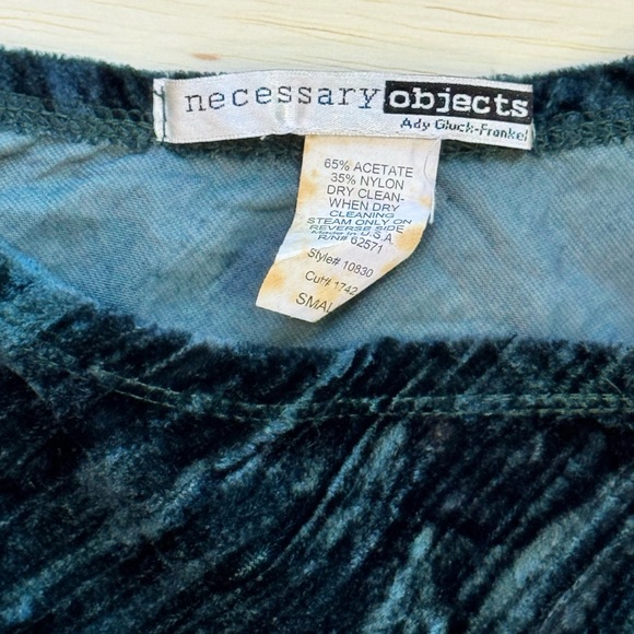 VTG Necessary Objects Ady Gluck-Frankel Velvet MIDI Tiered Skirt dark emerald S - Picture 2 of 4